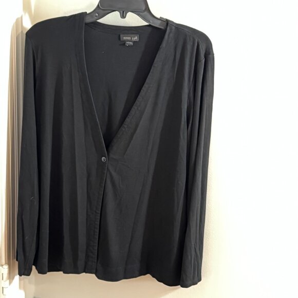 J.Jill Wearever collection one-button flowy jersey knit cardi, black, size PL - Picture 3 of 12